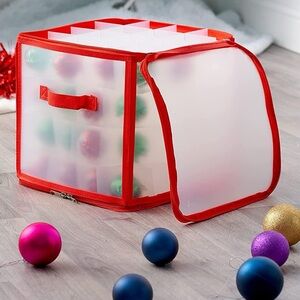 30” Christmas Tree Ornament Storage Box Organizer w Cardboard Inserts for Balls